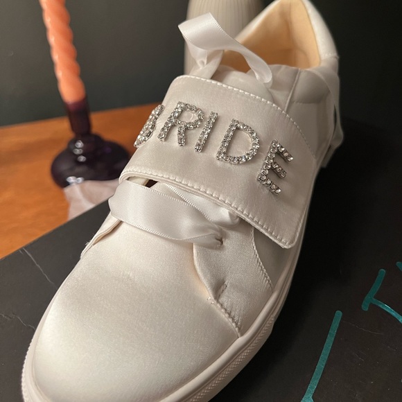 Betsy Johnson Satin BRIDE Sneakers - Picture 3 of 6